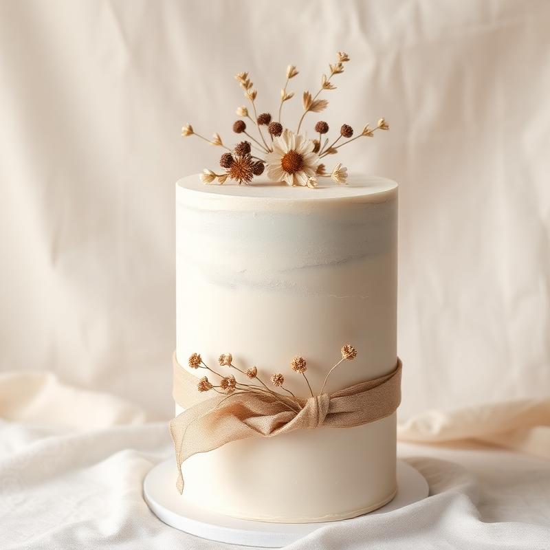 A delicate floral celebration cake on a soft background